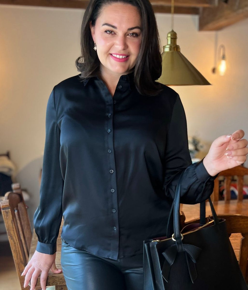 Black Millie Satin Shirt