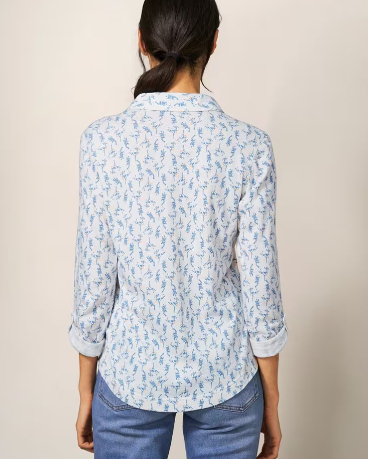 White Annie Jersey Printed Shirt