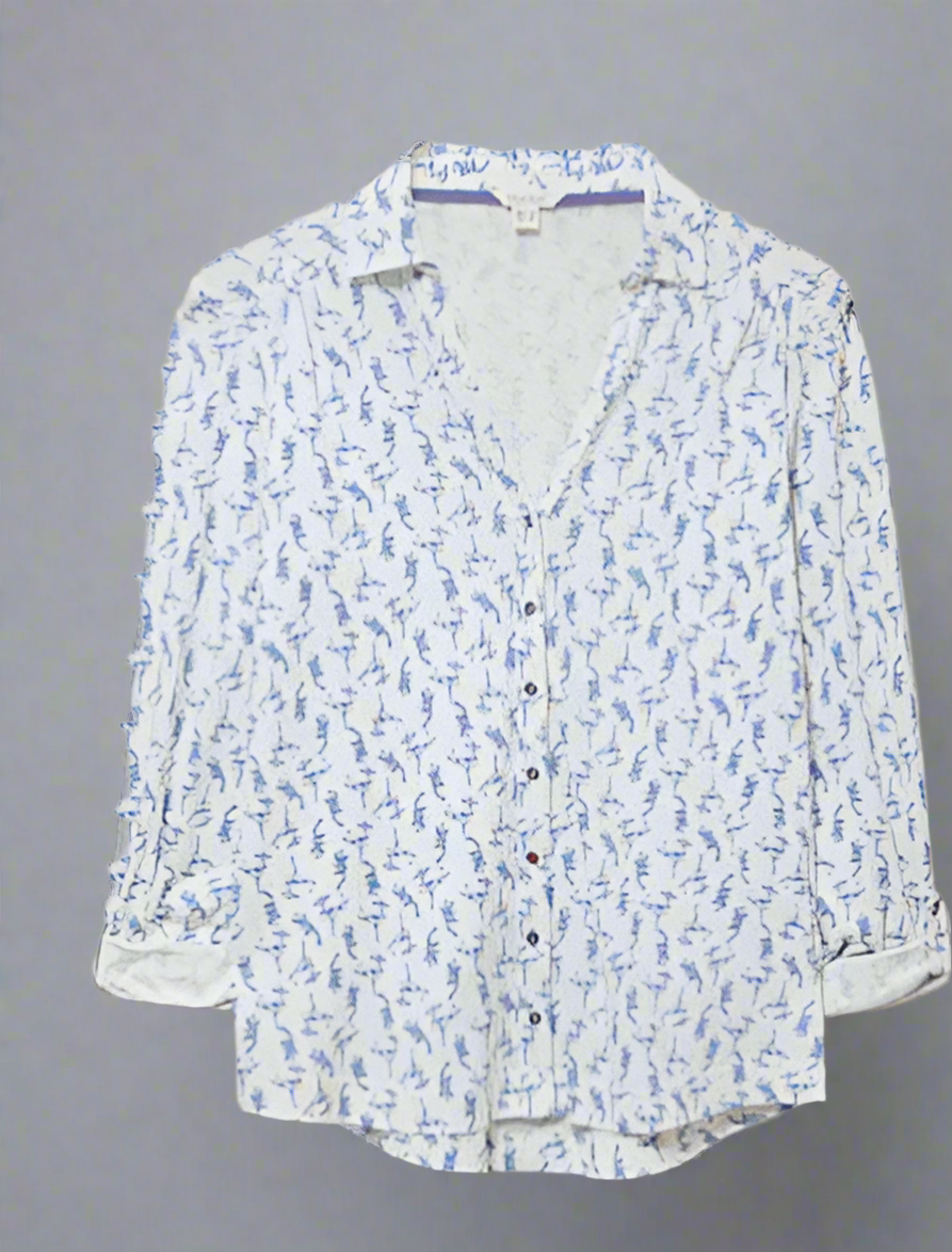 White Annie Jersey Printed Shirt