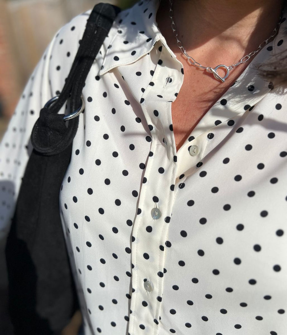 Ivory Dot Print Becca Shirt