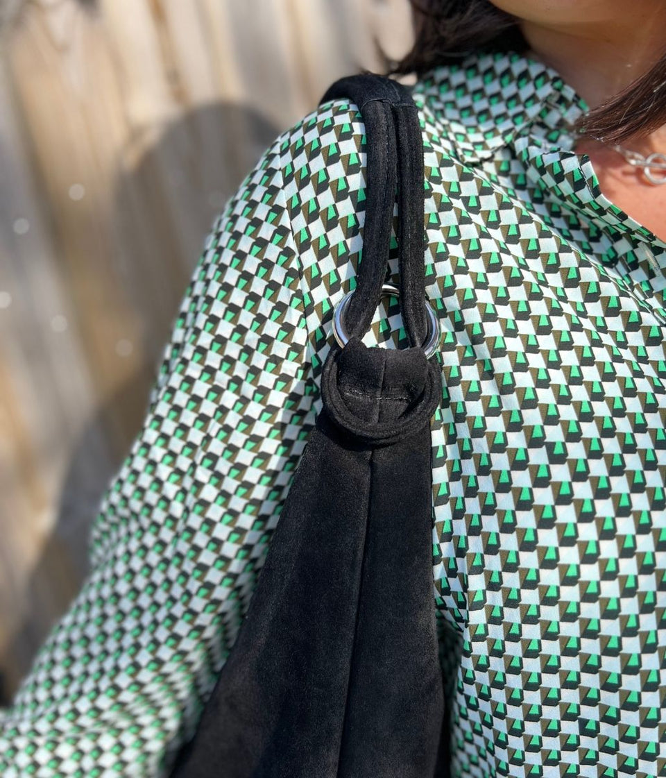 Green Geometric Print Becca Shirt