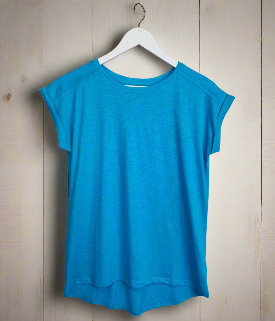 Turquoise Essential Cap Sleeve Tee