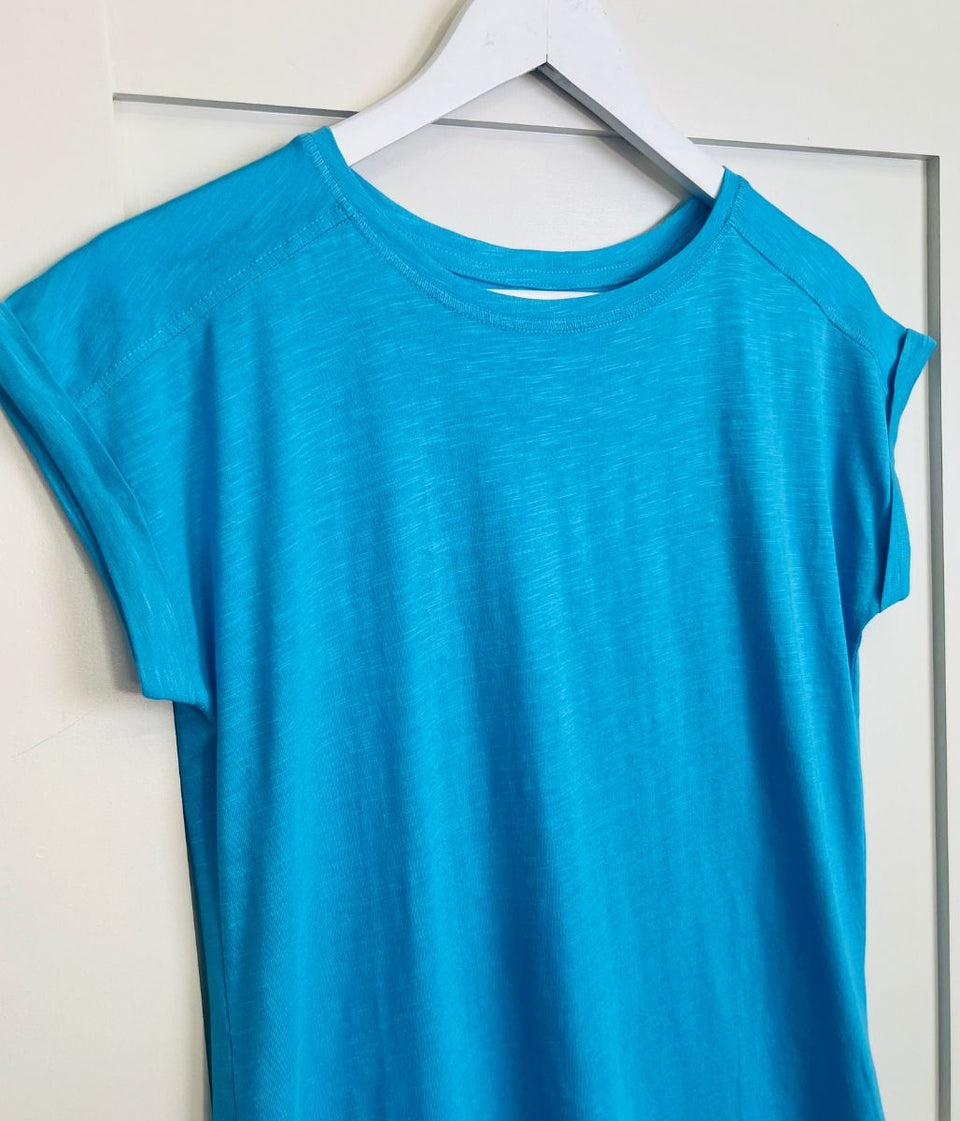 Turquoise Essential Cap Sleeve Tee