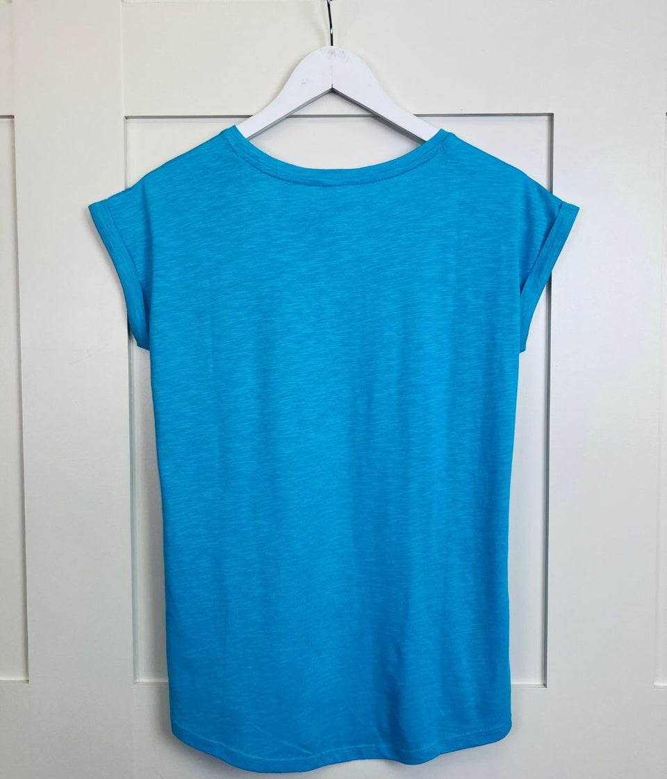 Turquoise Essential Cap Sleeve Tee