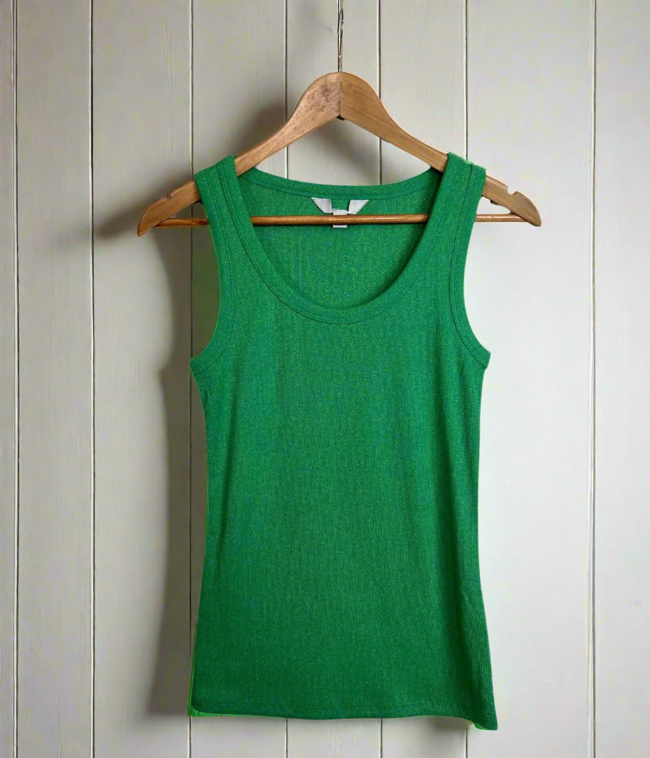 Green Sparkly Ribbed Vest