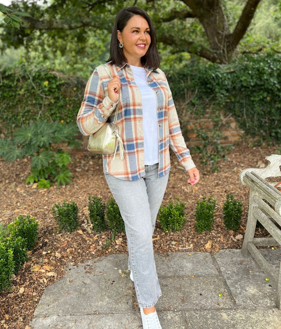 Oatmeal Check Soft Jersey Shirt