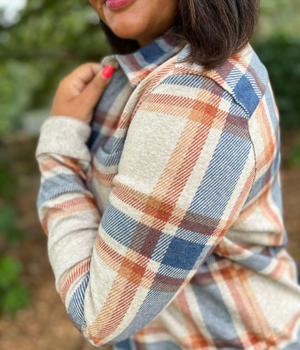 Oatmeal Check Soft Jersey Shirt
