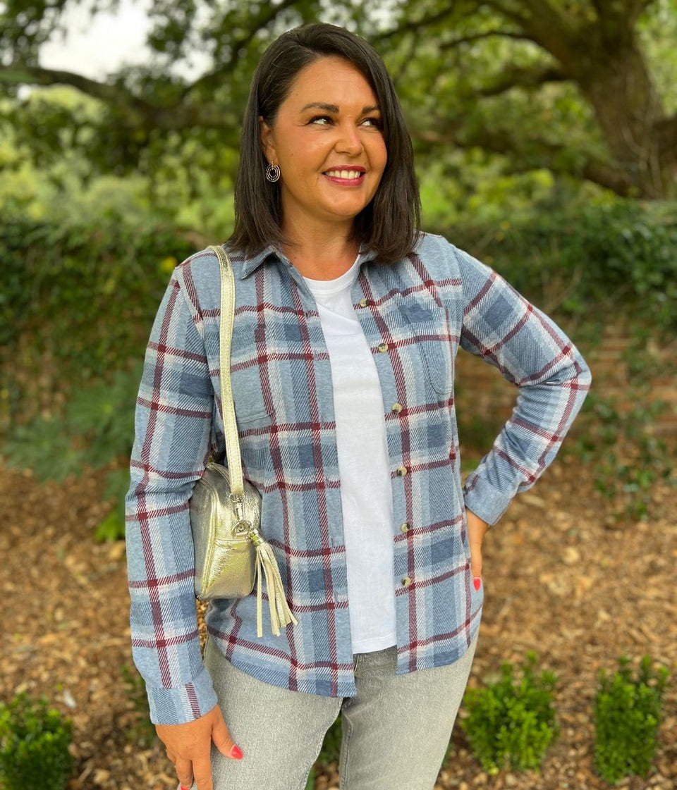 Blue Check Soft Jersey Shirt