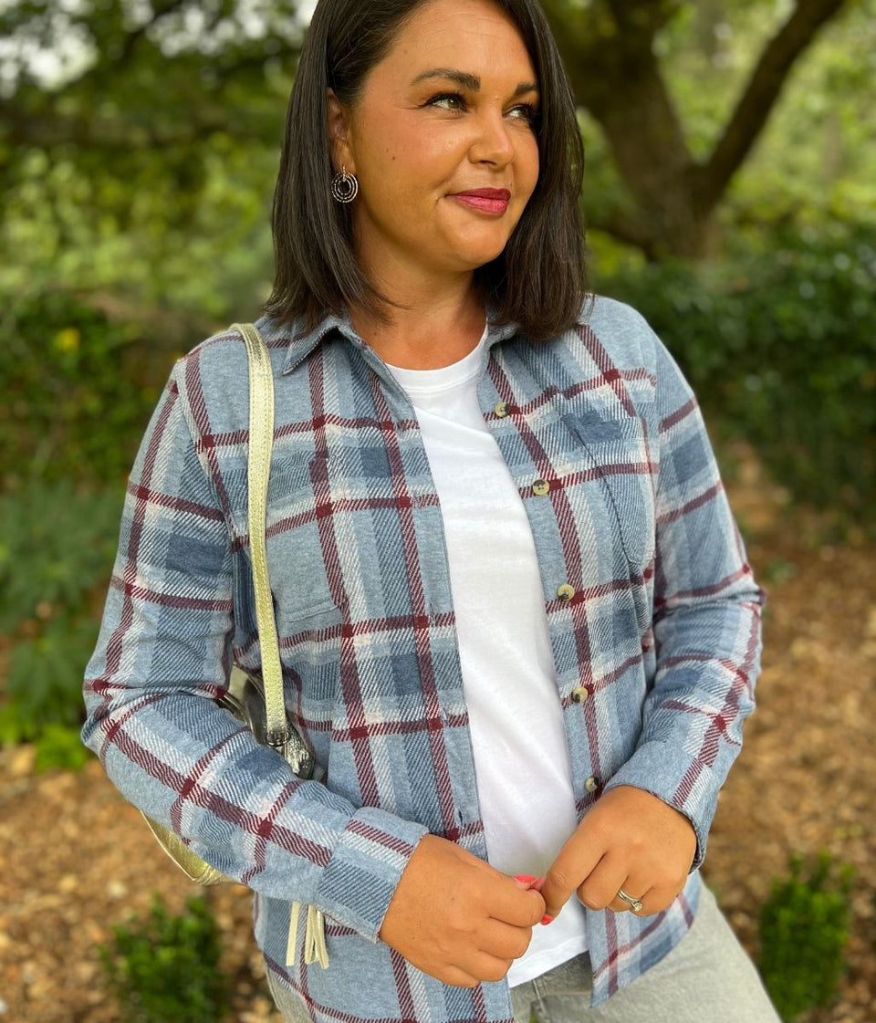 Blue Check Soft Jersey Shirt