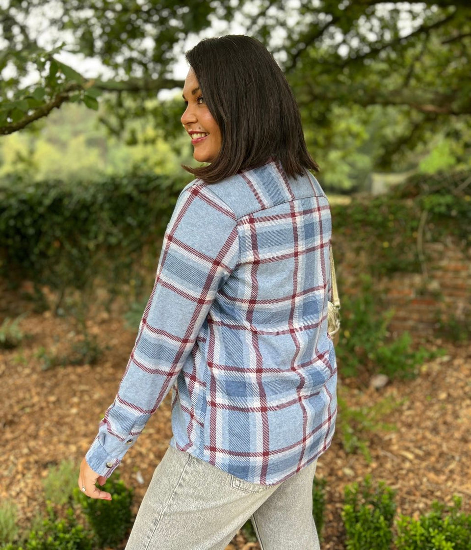 Blue Check Soft Jersey Shirt