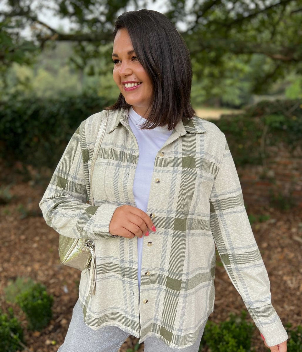 Green Check Soft Jersey Shirt