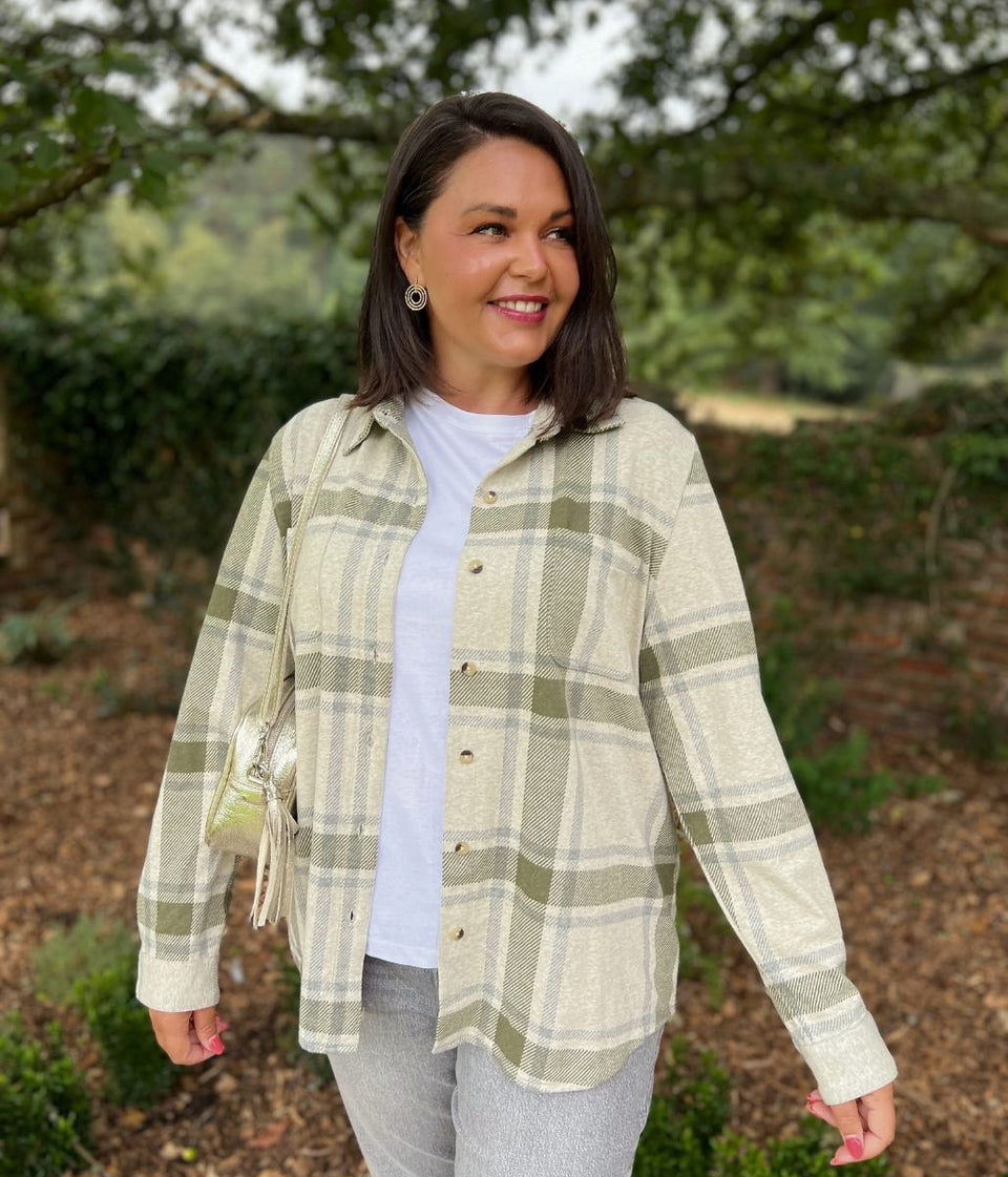 Green Check Soft Jersey Shirt
