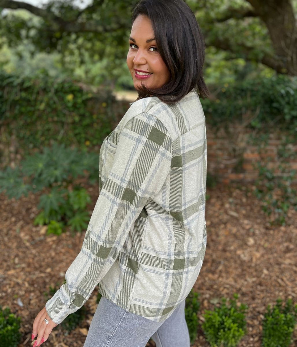 Green Check Soft Jersey Shirt