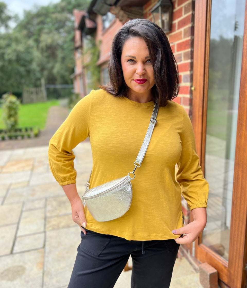 Mistral Mustard Gathered Cuff Top