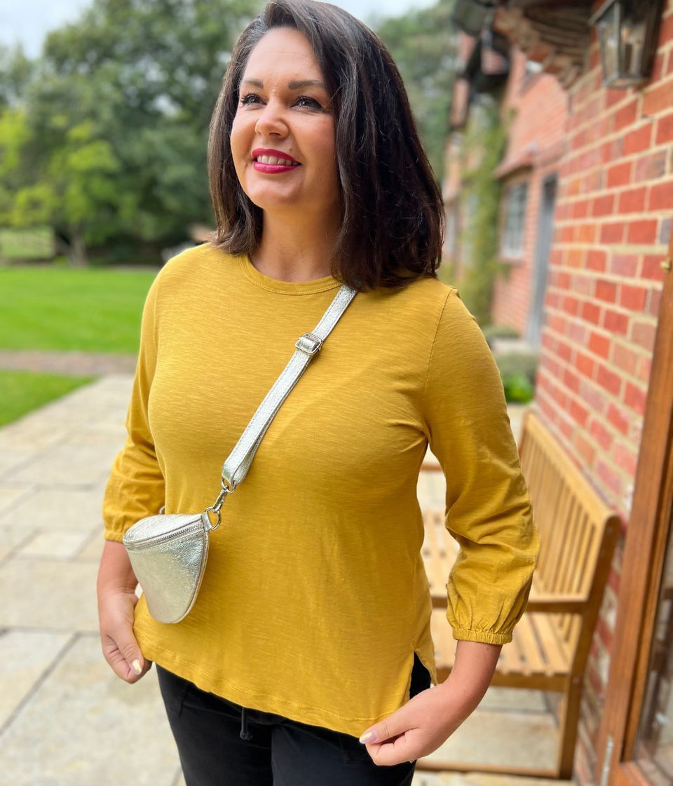 Mistral Mustard Gathered Cuff Top