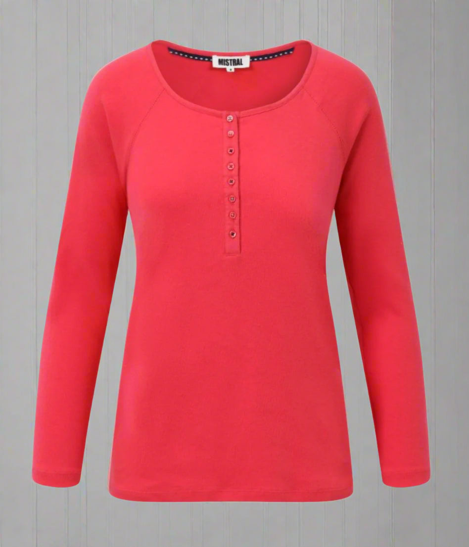 Mistral Pink Henley Top