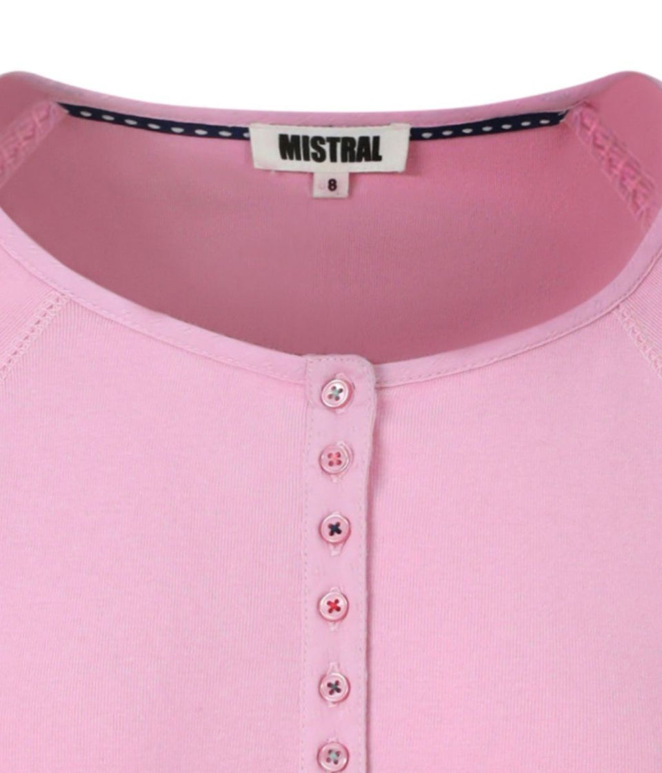 Mistral Pale Pink Henley Top