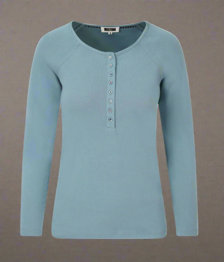Mistral Pale Blue Henley Top