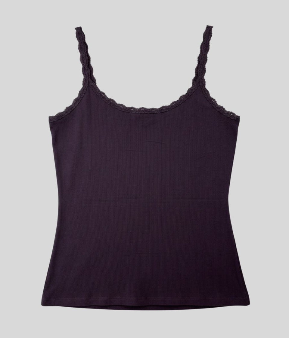Mauve Lace Trim Cami Top