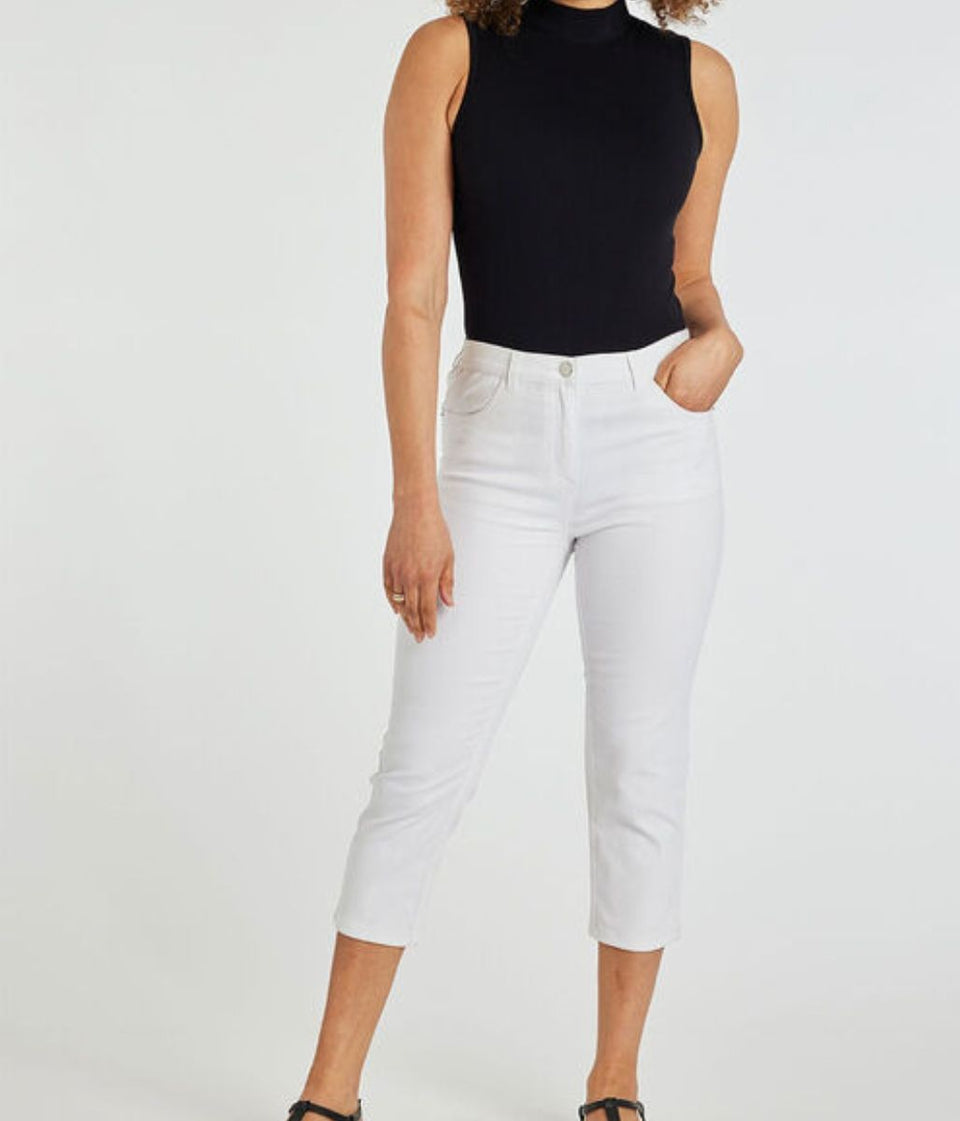 White Sara Crop Jeans