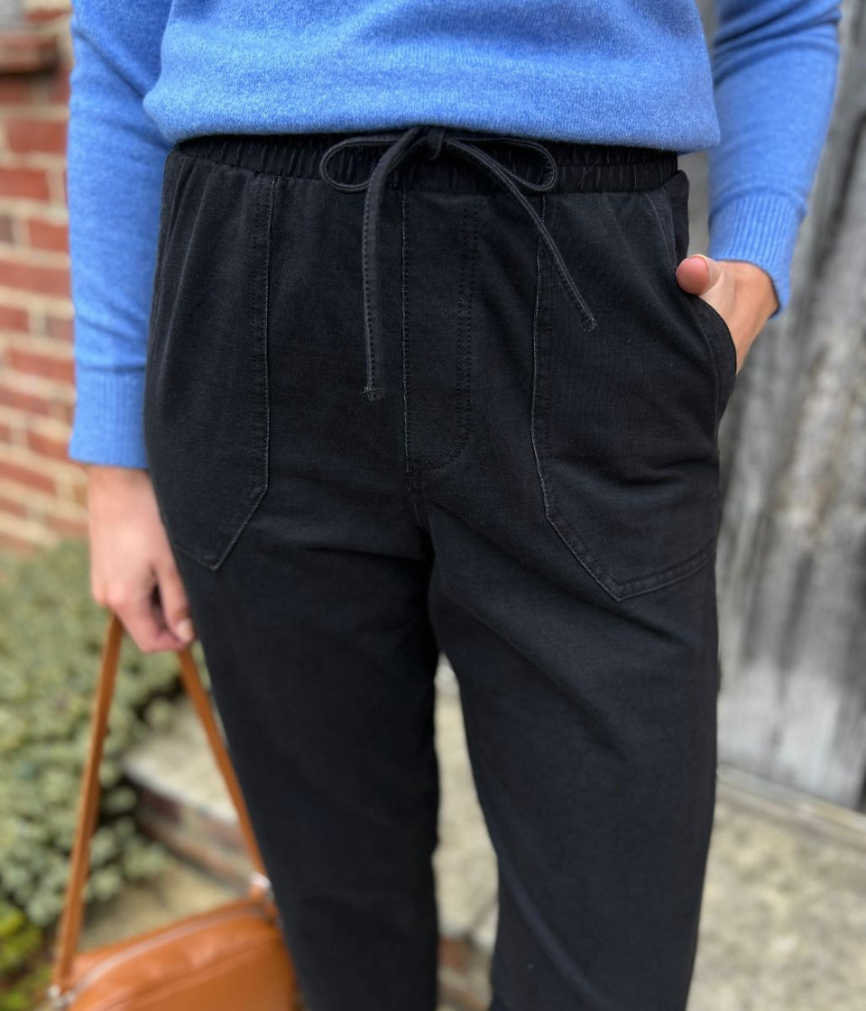 Black Cotton Rich Straight Leg Jogger Trousers