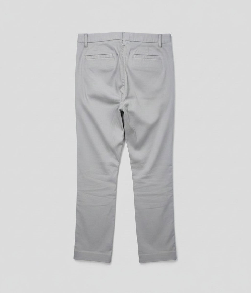 Light Grey Straight Leg Chino Trousers