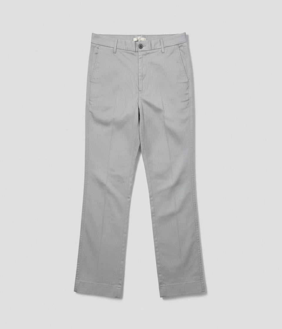 Light Grey Straight Leg Chino Trousers
