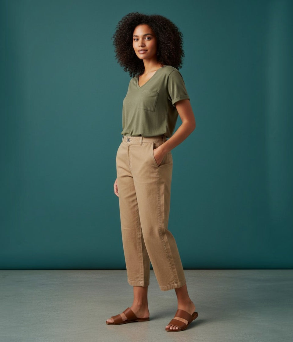 Mocha Linen Blend Trousers