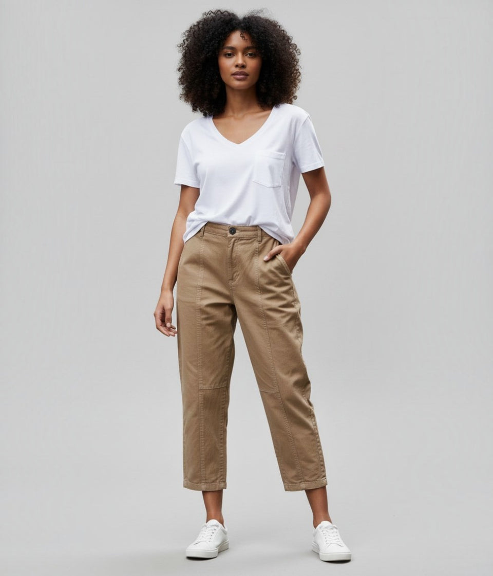 Mocha Linen Blend Trousers