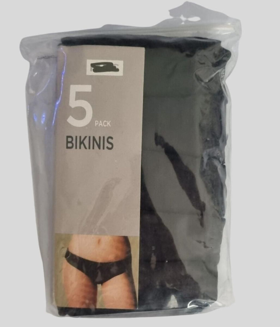 Black 5 Pack Bikini Briefs