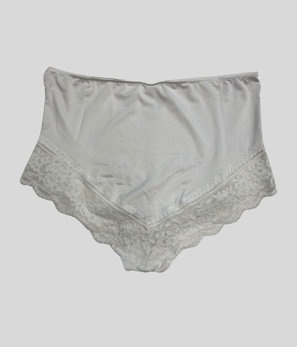 White Lace Trim Full Briefs