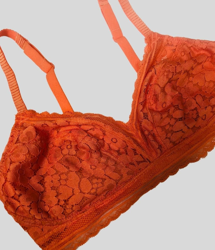 Orange Lace Non Wired Bra – Highstreet Outlet UK