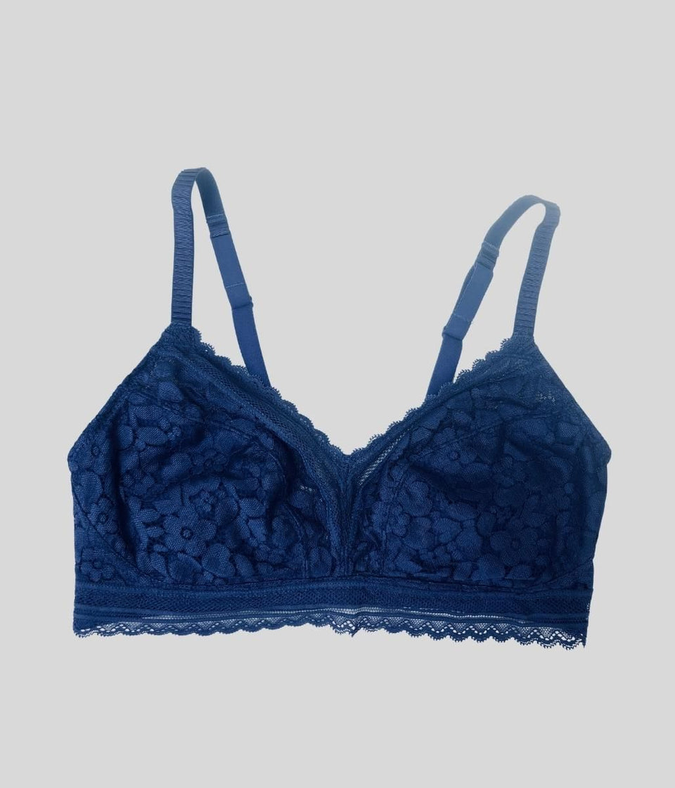 Blue Lace Non Wired Bra