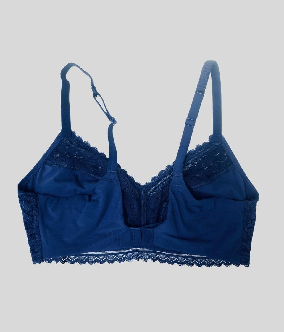 Blue Lace Non Wired Bra