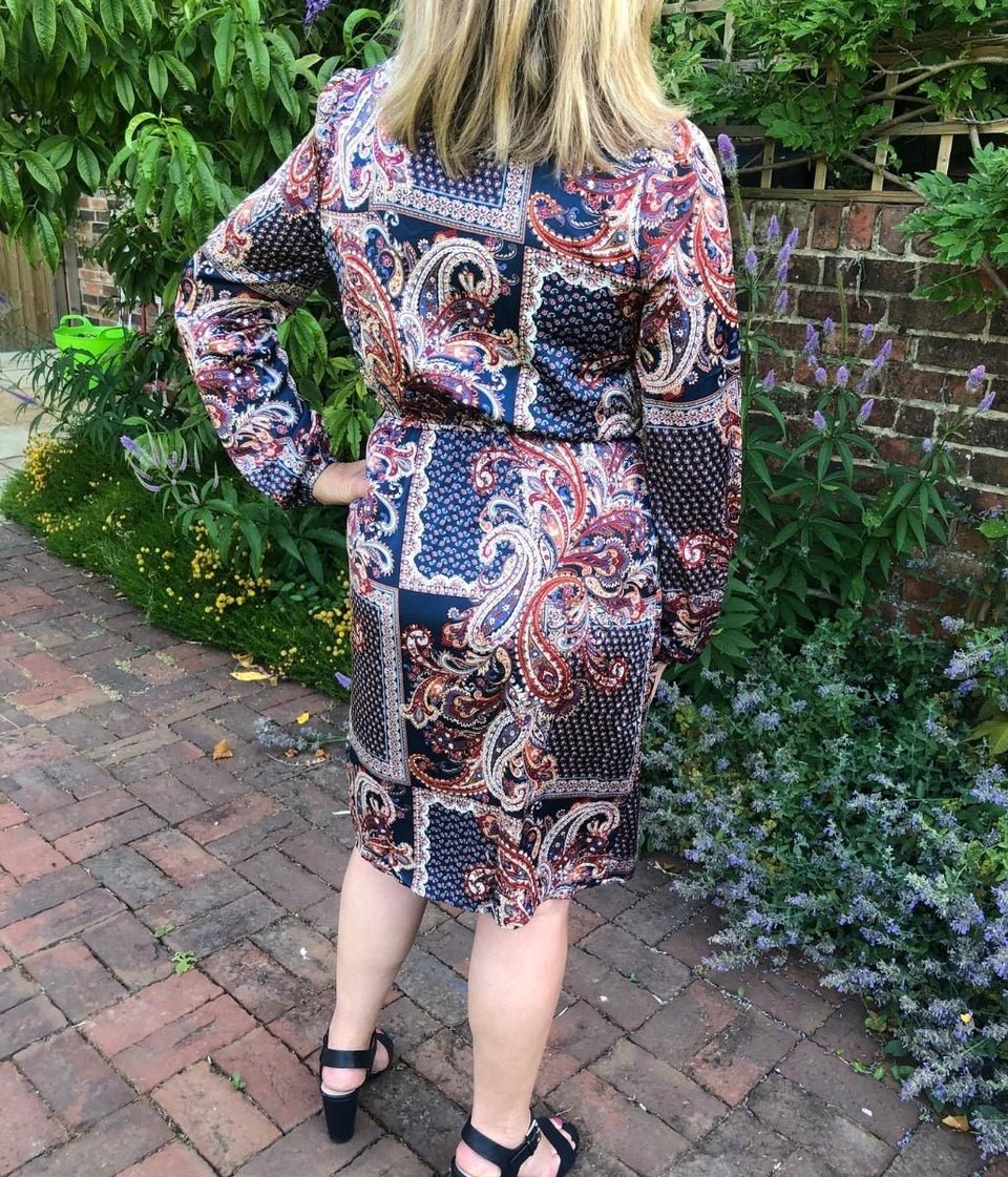 Paisley Print Wrap Dress