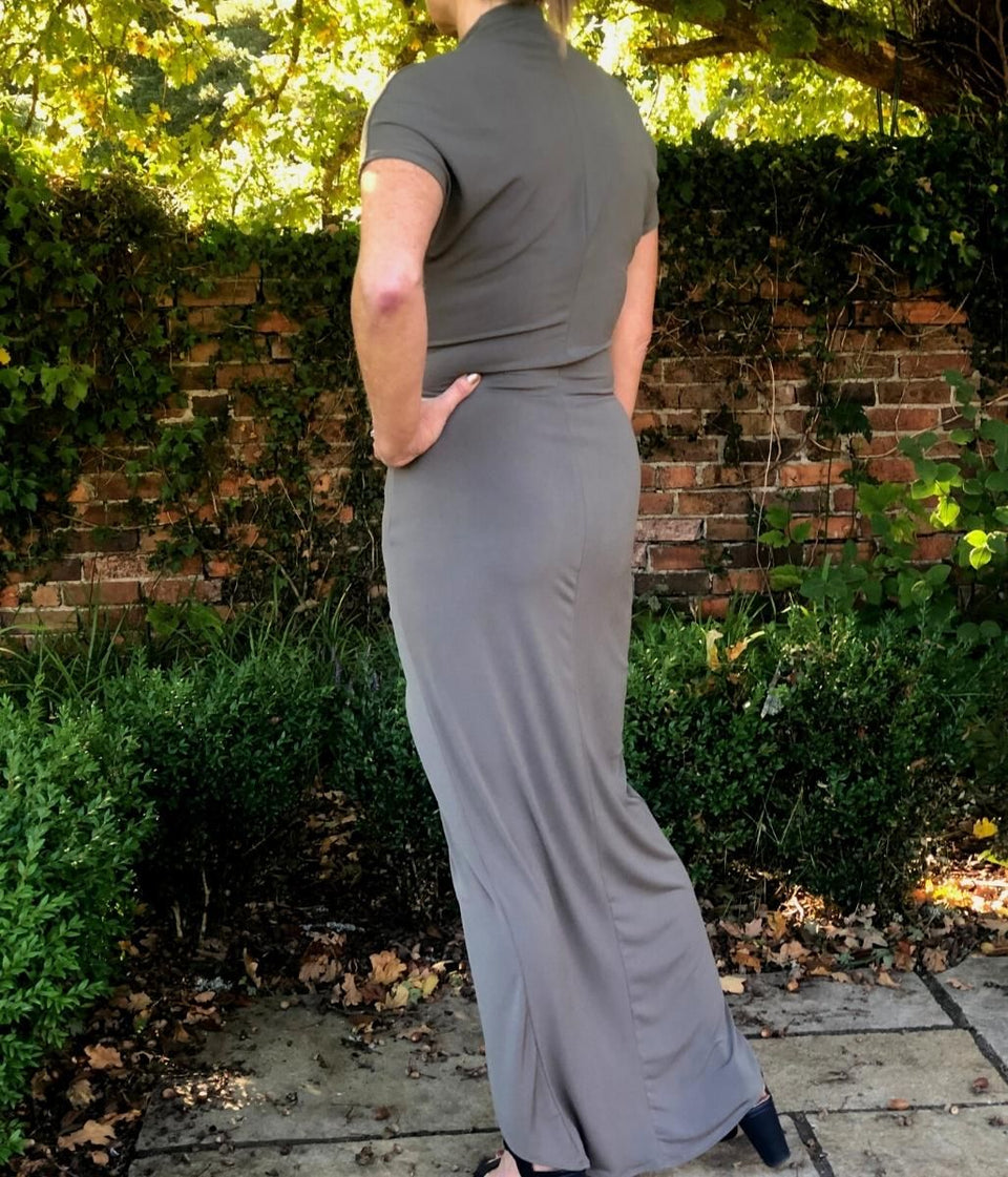 Khaki Wrap Maxi Dress