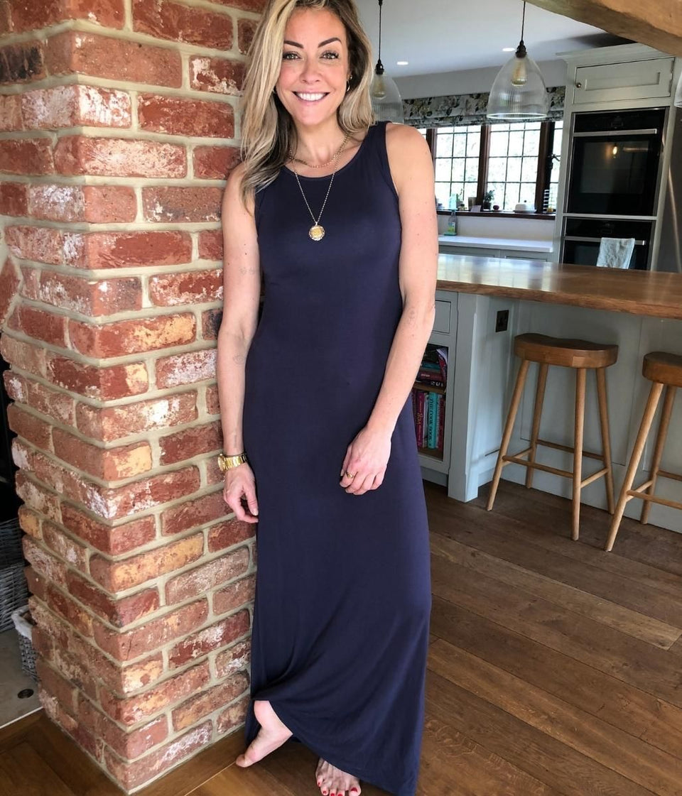 Navy Jersey Maxi Dress