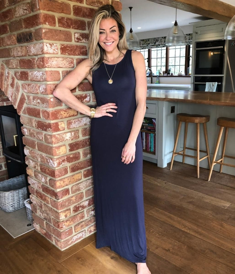 Navy Jersey Maxi Dress