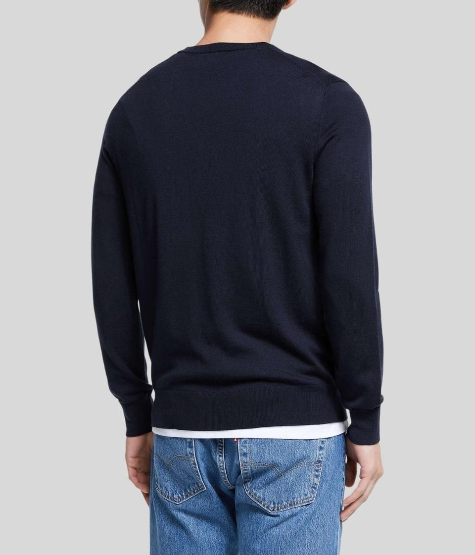 Navy Mens V Neck Jumper