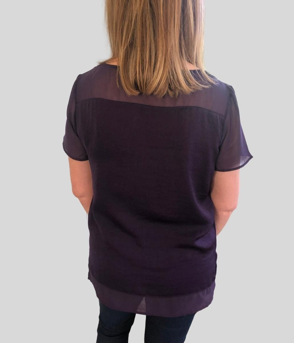 Purple Panel Pocket Top