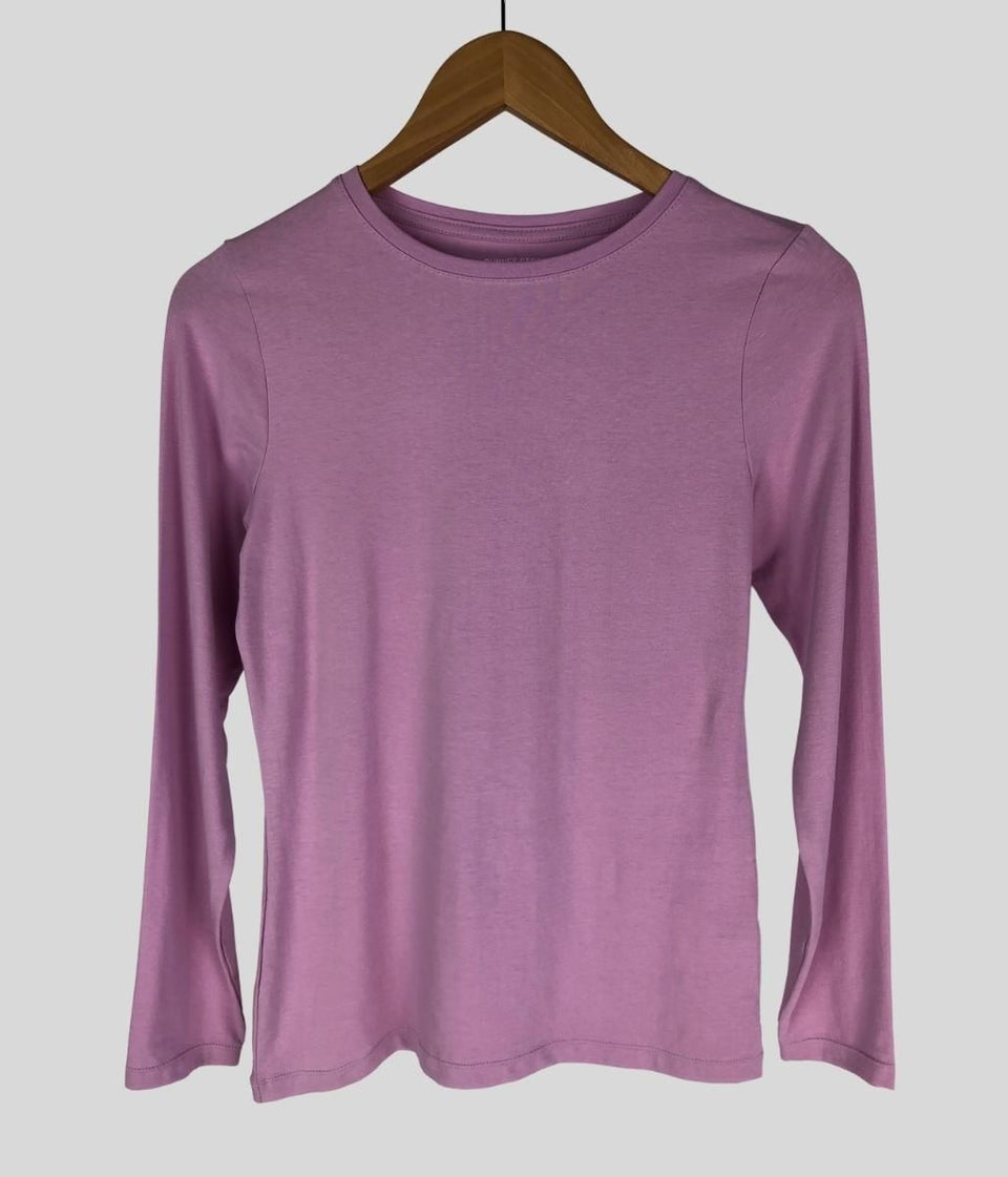 Pink Fitted Long Sleeve Top XS