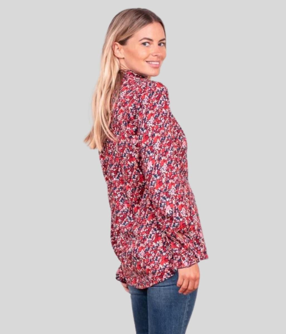 Brakeburn Berry Floral Blouse