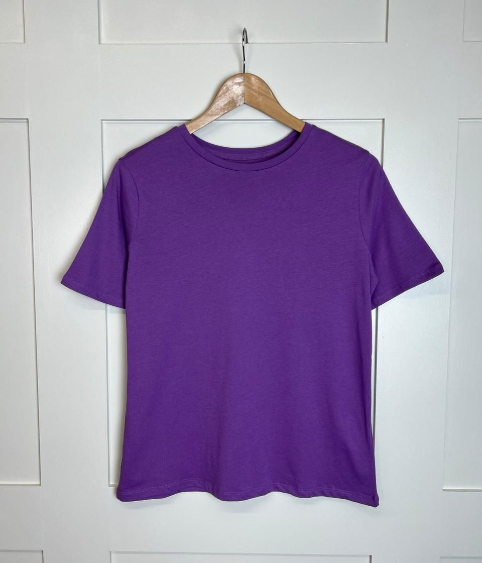 Purple Straight Cotton Tee