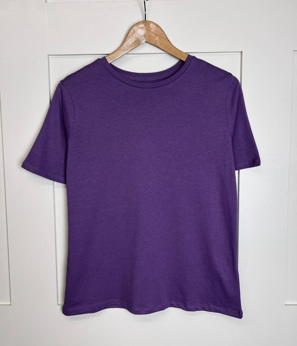 Purple Straight Cotton Tee