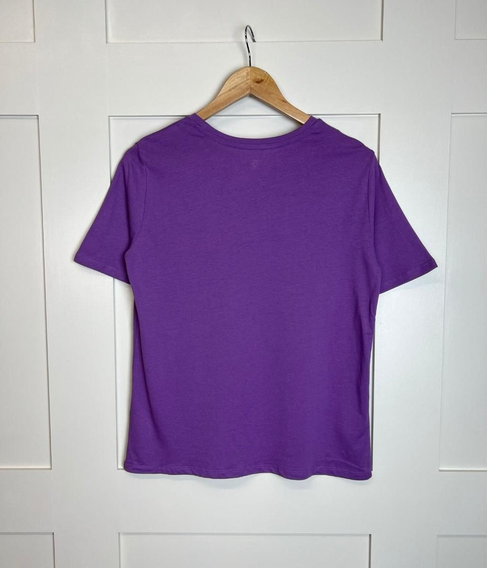 Purple Straight Cotton Tee