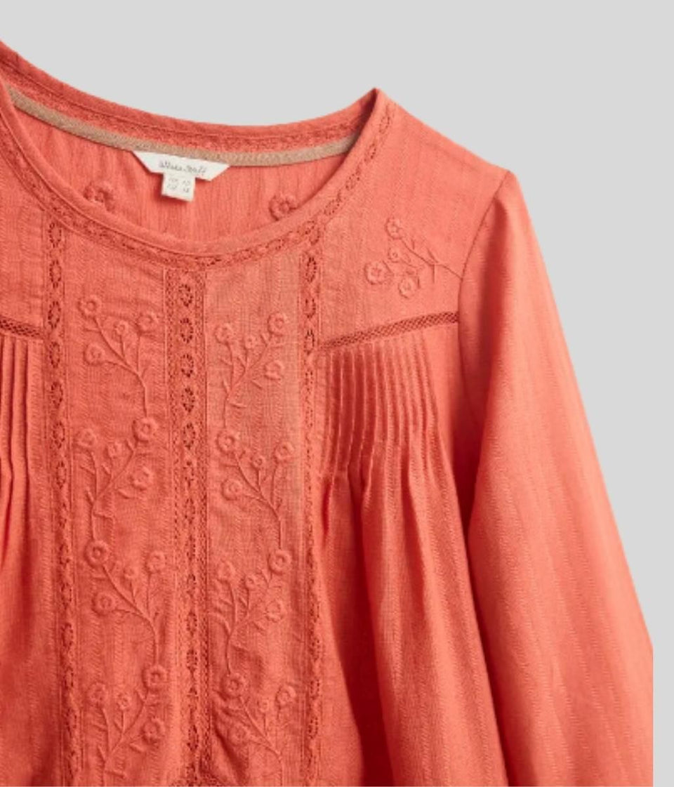 Orange Embroidered Coleen Top