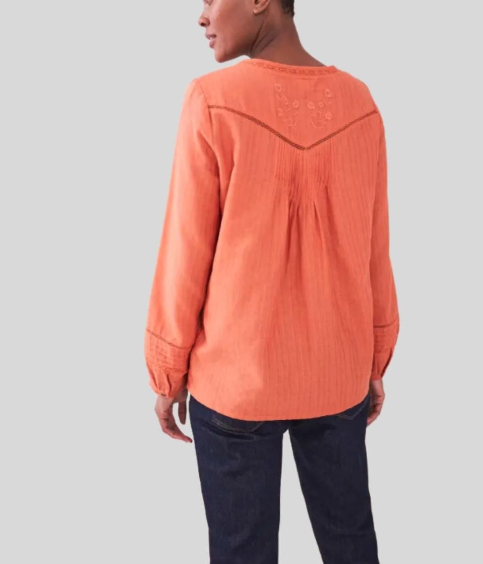 Orange Embroidered Coleen Top