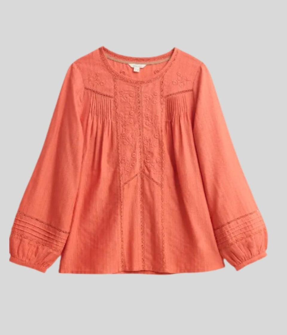 Orange Embroidered Coleen Top