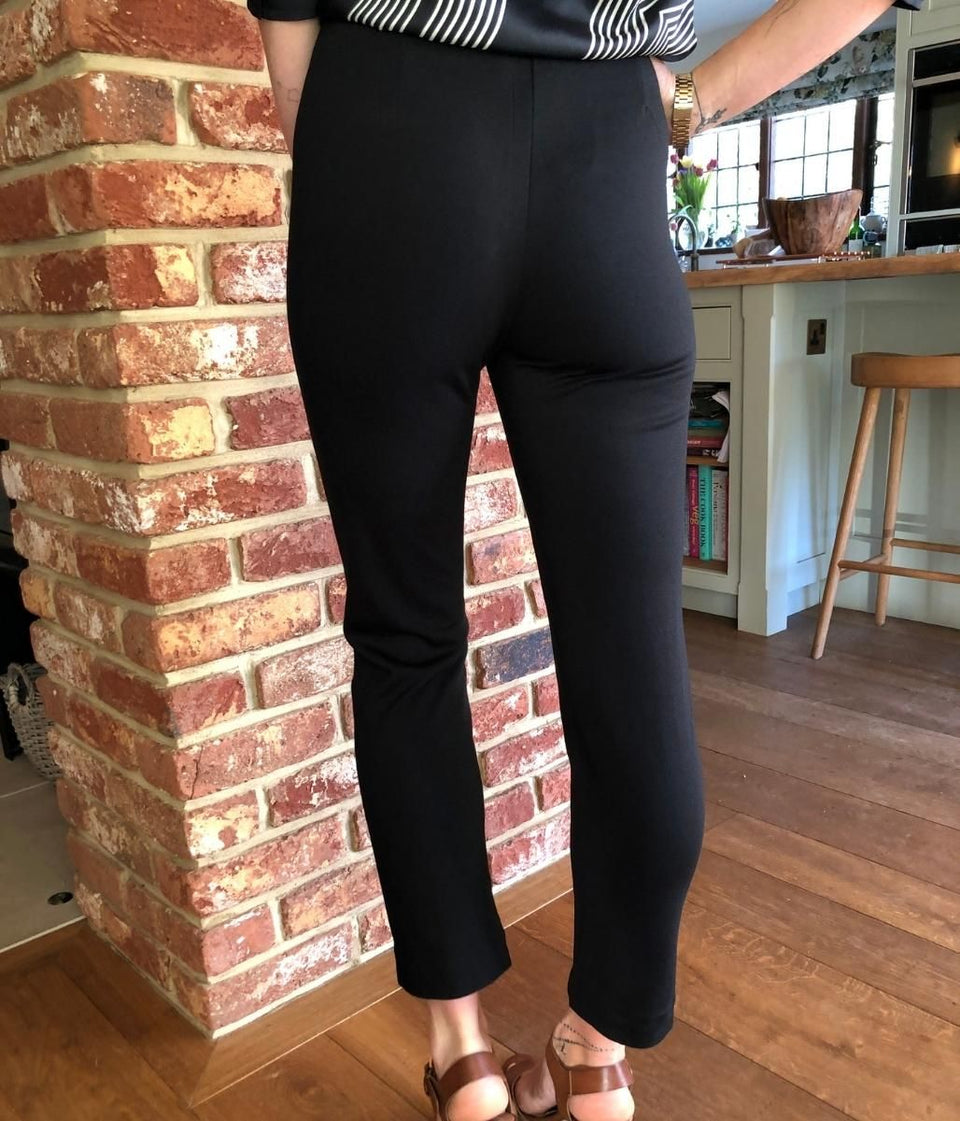 Black Straight Leg Ponte Trousers