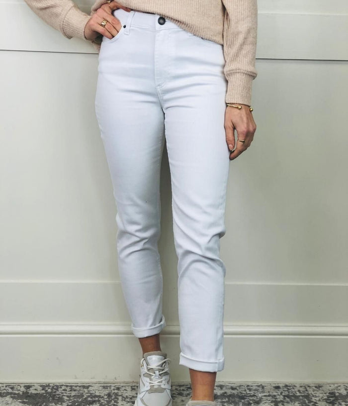 White Relaxed Slim Ankle Grazer Jeans – Highstreet Outlet UK